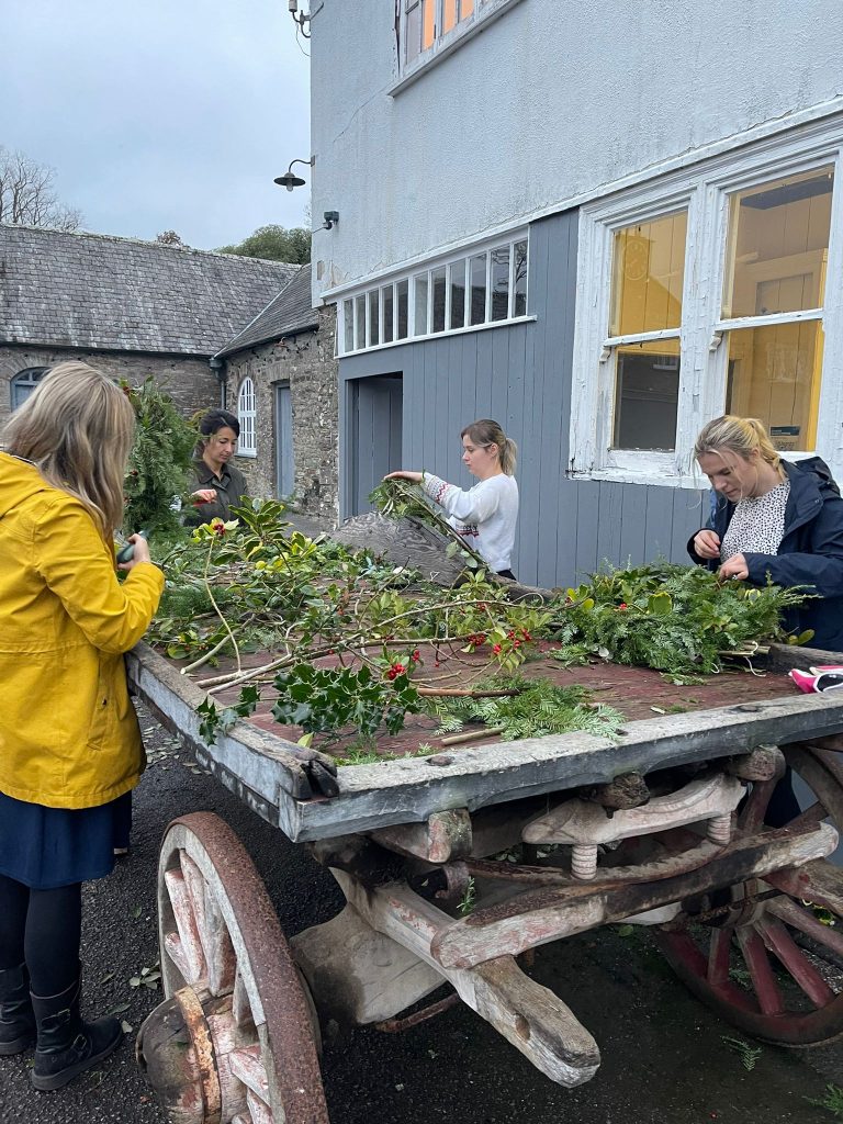 Team wreath making
